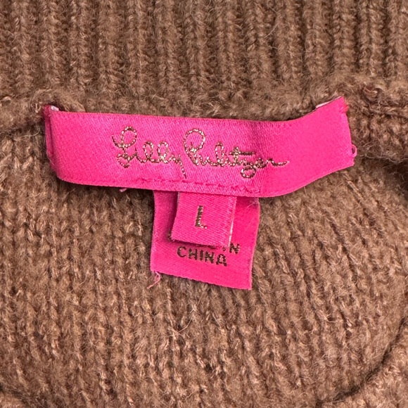 Lilly Pulitzer Elannie Brown Ombré Stripe Crewneck Sweater Size Large - Picture 3 of 5